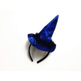 HA3145-Dark Blue Spider Net Witch Hat Headband